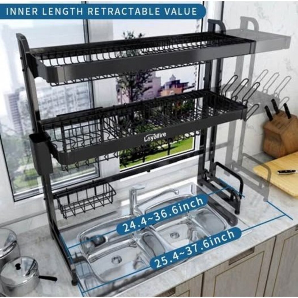 Loyalfire 2 tier dish drying rack w/ extras